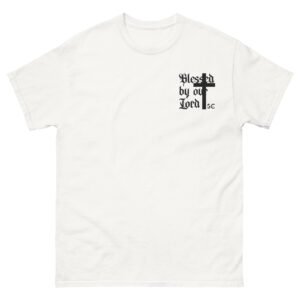 unisex-classic-tee-white-front-688e025b0061d.jpg "Blessed by Our Lord" Unisex Classic T-shirt